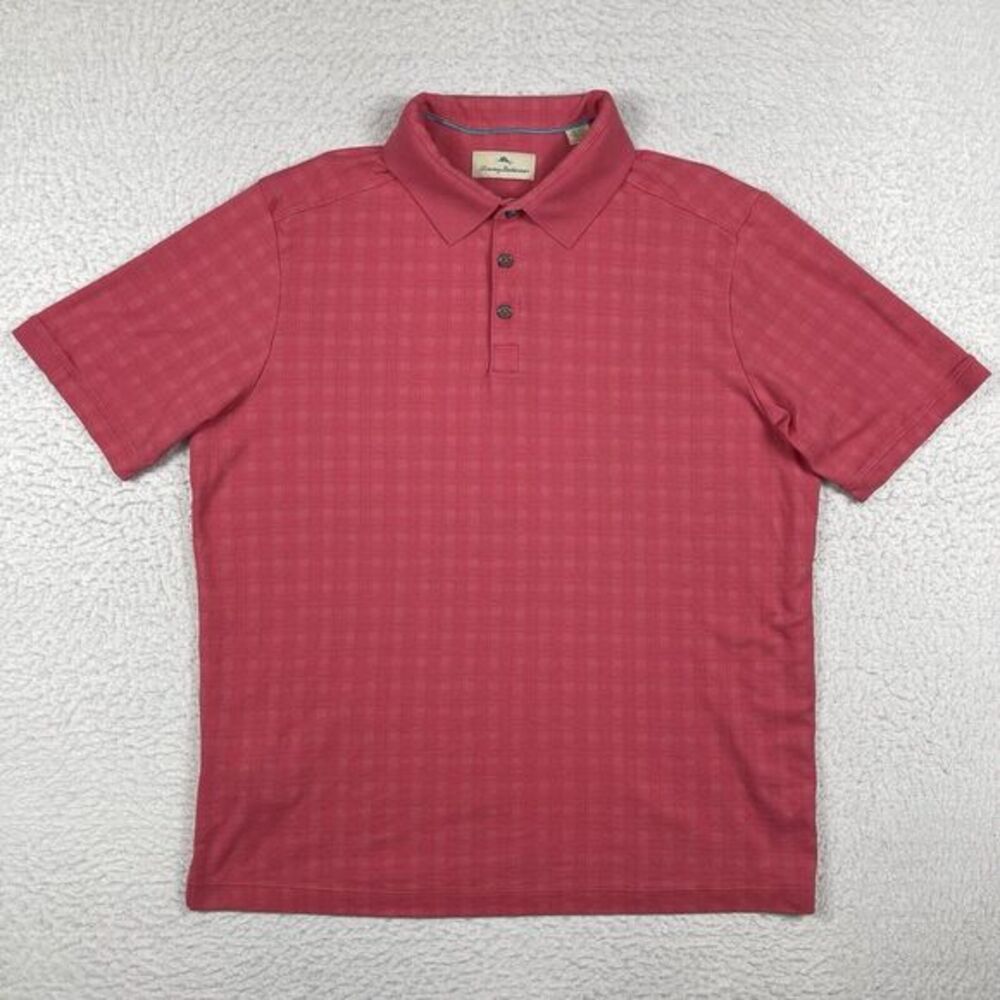 Tommy Bahama Polo Shirt Mens XL Pink Casual Preppy Workwear Travel Golfer Office
